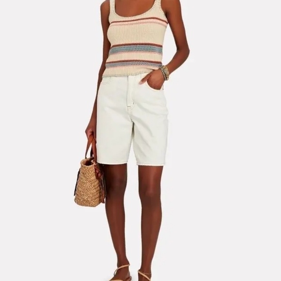 SLVRLAKE London Relaxed Fit High Waist Denim Bermuda Shorts Size 29 NWT … - Picture 1 of 9